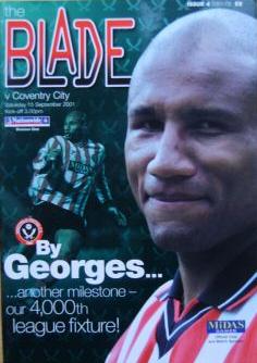 2001 - SHEFF UTD 4000th LEAGUE GAME - v COVENTRY CITY